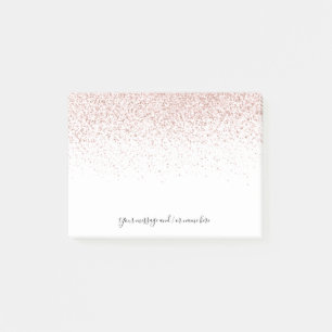 Simple Script Rose Gold Glitter Your Message Post-it Notes