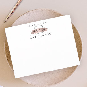 Simple Script Rose Gold Personalised Stationery Card