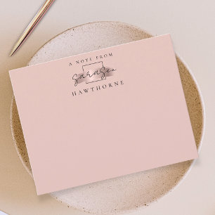 Simple Script Rose Gold Personalised Stationery Card