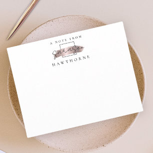 Simple Script Rose Gold Personalised Stationery Card