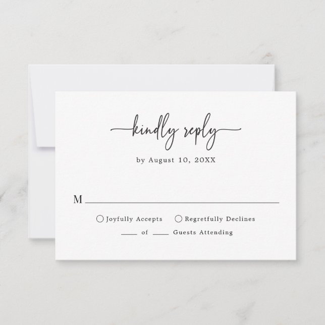 Simple Script RSVP Card (Front)