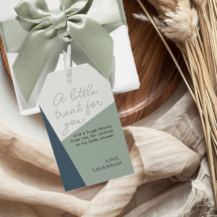 Simple Script Sage Green Tricolor Shower Favour Gift Tags