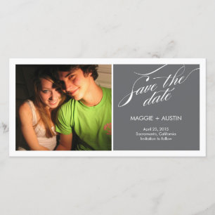 Simple Script Save The Date Photo Card