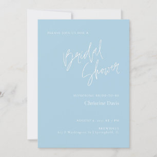 Simple Script Soft Blue Bridal Shower invitation