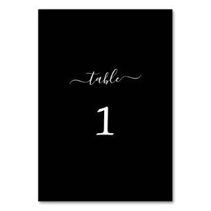 Simple Script Swash Thank You Black Table Card