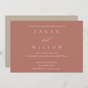 Simple Script Terracotta Couples Shower Invite