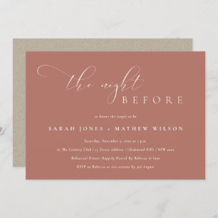 Simple Script Terracotta Night Before Diner Invite