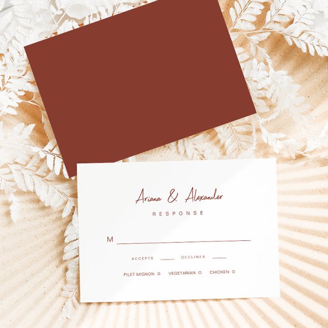 Simple Script Terracotta Wedding RSVP Card (Creator Uploaded)
