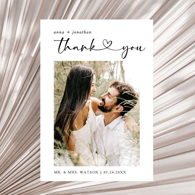 Simple Script Text and Photo Wedding Thank You (Creator Uploaded)