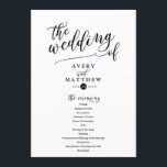 Simple Script Typography | Wedding Ceremony Program<br><div class="desc">Elegant,  stylish and modern this black and white wedding program featuring styled script lettering. Personalise with your details using the template fields provided. Be sure to visit the collection to see more items that coordinate!</div>