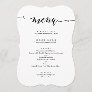 Simple Script Typography   Wedding Menu