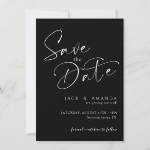 Simple Script typography Wedding save the date