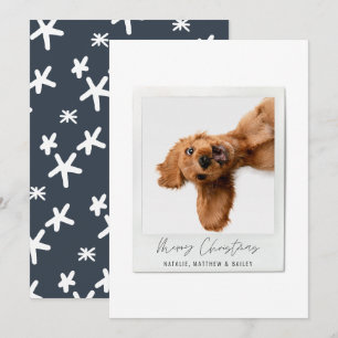 Simple script vintage photo modern christmas holiday card