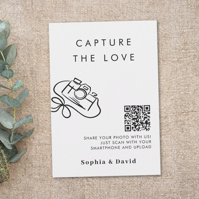 Simple Script Wedding Capture The Love QR Code  Enclosure Card (Creator Uploaded)