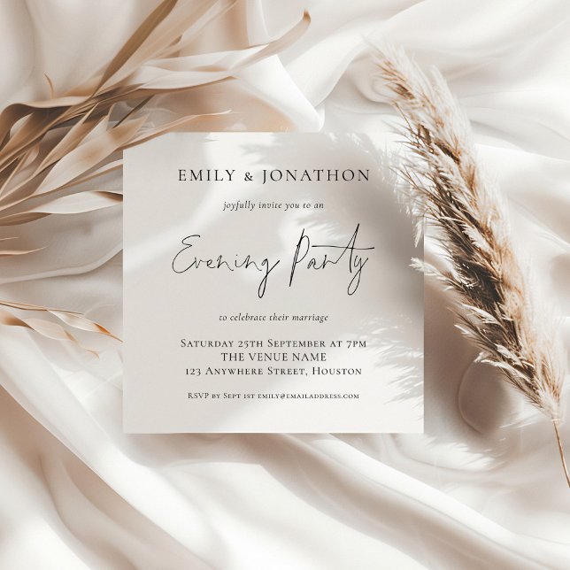 Simple Script Wedding Evening Party Invite (Creator Uploaded)