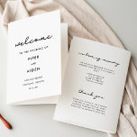 Simple script wedding folded program<br><div class="desc">A very simple and elegant typography that will suit your chic wedding! Fully customisable colours.</div>