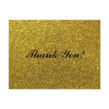 Simple script - wedding golden glitter Thank You