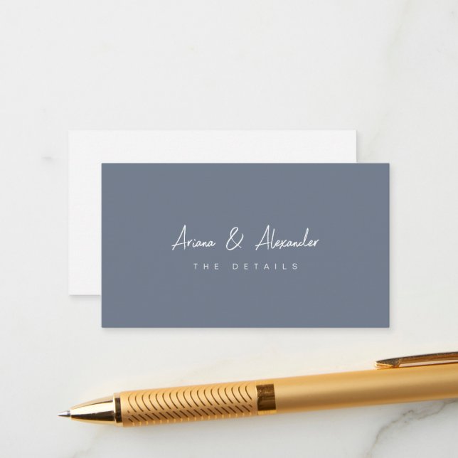 Simple Script Wedding Guest Detail Enclosure Card (Front/Back In Situ)