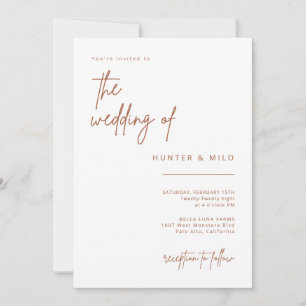 Simple Script Wedding Invitation Announcement Card
