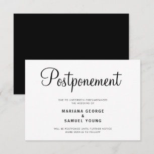 Simple Script Wedding Postponement Announcement