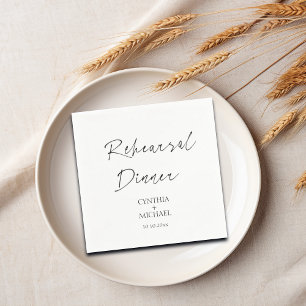 Simple Script Wedding Rehearsal Dinner Napkin