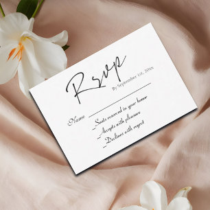 Simple Script Wedding RSVP Card
