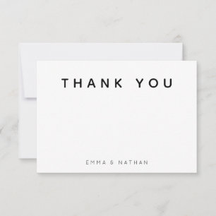 Simple Script Wedding Thank You Card