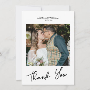 Simple Script Wedding Thank You Card