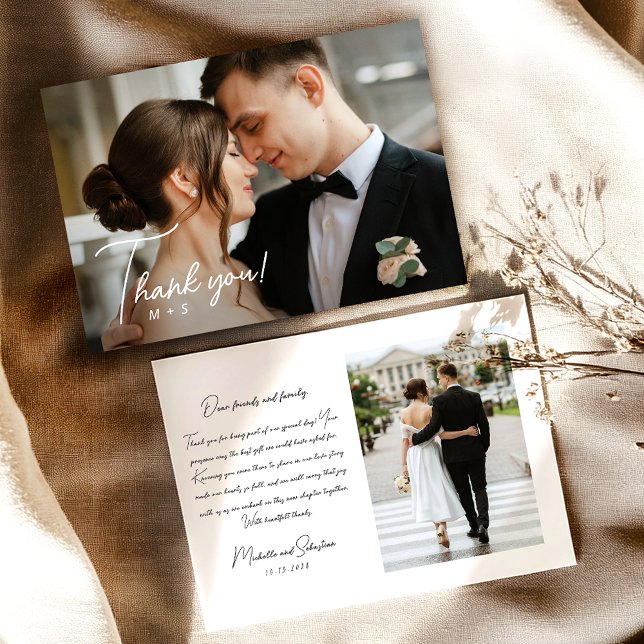Simple Script Wedding Thank You Card (Creator Uploaded)