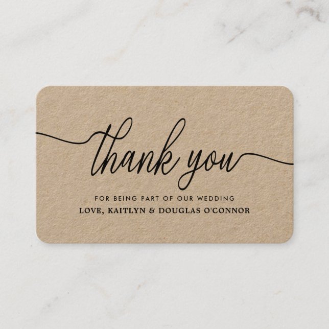 Simple Script Wedding Thank You Cards (Front)