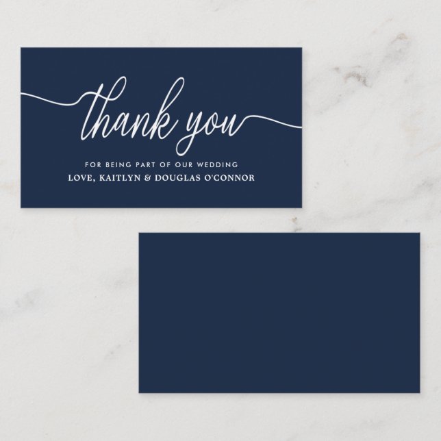 Simple Script Wedding Thank You Enclosure Card (Front/Back)