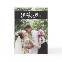 Simple Script Wedding Thank You Folded Note Card