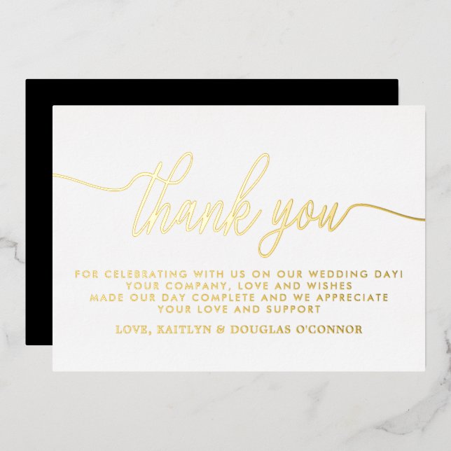 Simple Script Wedding Thank You Real (Front/Back)