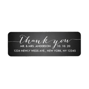 Simple Script Wedding Thank You Return Address Label