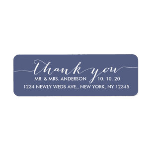 Simple Script Wedding Thank You Return Address Label