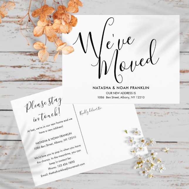Simple Script We've Moved New Home Address Announcement Postcard (Creator Uploaded)