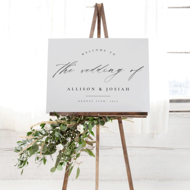 Simple Script White Budget Wedding Welcome Poster (Creator Uploaded)