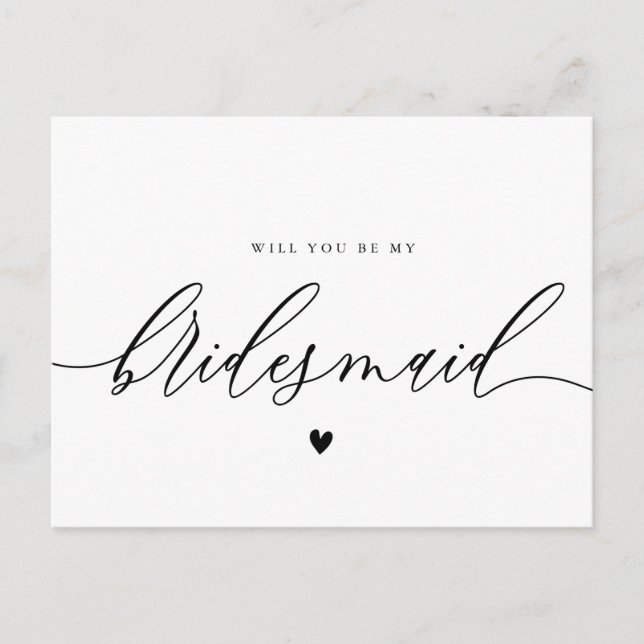 simple script will you be my bridesmaid card (Front)