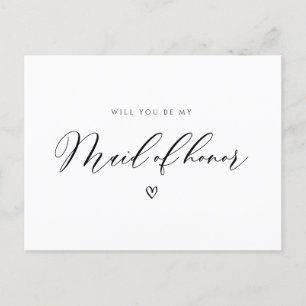 simple script will you be my maid of honour card