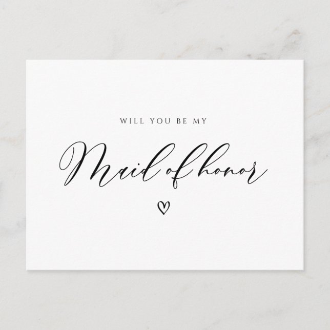 simple script will you be my maid of honour card (Front)