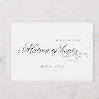 Simple Script Will you be my Matron of Honour Card