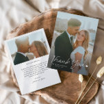 Simple Script with Heart Photo Wedding Thank You Card<br><div class="desc">Simple Script with Heart Photo Wedding Thank You Card. Click the edit button to personalise this design to fit your needs.</div>