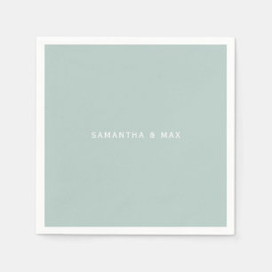 Simple Seafoam Couple Names Modern Cocktail Napkin