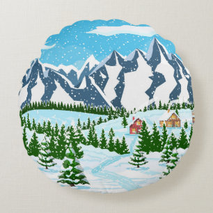 Simple seamless background - old fashion hand-draw round cushion