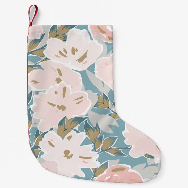 Simple seamless pattern of hand drawn gouache flow small christmas stocking (Front)