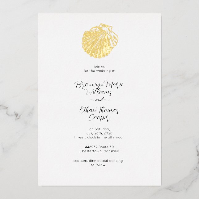 Simple Seashell and Watercolor Fishscale (Front)