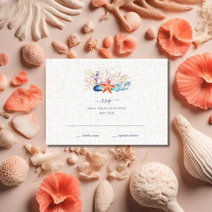 Simple Seashell Beach RSVP Card