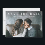 Simple Serif | Elegant Classic Text and Photo Save The Date<br><div class="desc">These simple and elegant save the date cards feature your full bleed photo,  along with classic white serif text and a soft grey back.</div>