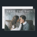 Simple Serif | Elegant Classic Text and Photo Save The Date<br><div class="desc">These simple and elegant save the date cards feature your full bleed photo,  along with classic white serif text and a soft grey back.</div>