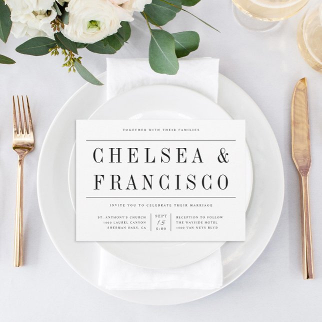 Simple Serif Modern Typography Wedding Invitation (Creator Uploaded)